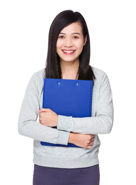 Asian young woman in grey sweater — Stock Photo, Image