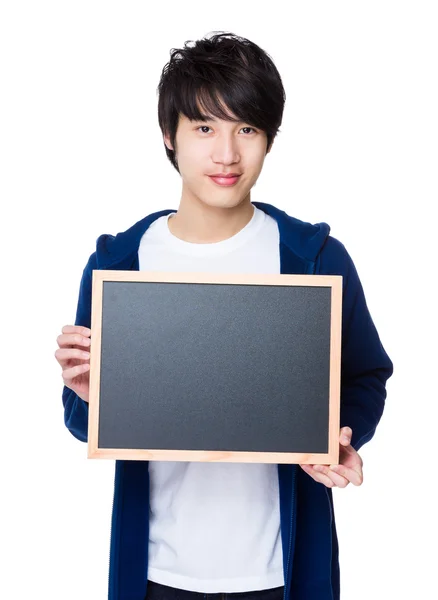 Jovem asiático homem em camisola azul — Fotografia de Stock
