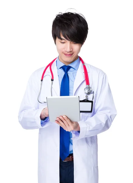 Asian male doctor in white coat — Stock Photo, Image