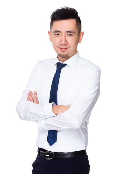 Mladá asijská podnikatel v bílé košili — Stock fotografie