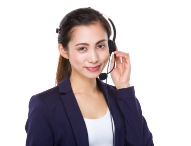 Asyalı kadın müşteri hizmetleri operatör
