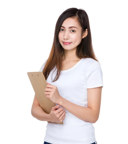 Asiatique jeune femme en blanc t-shirt — Photo