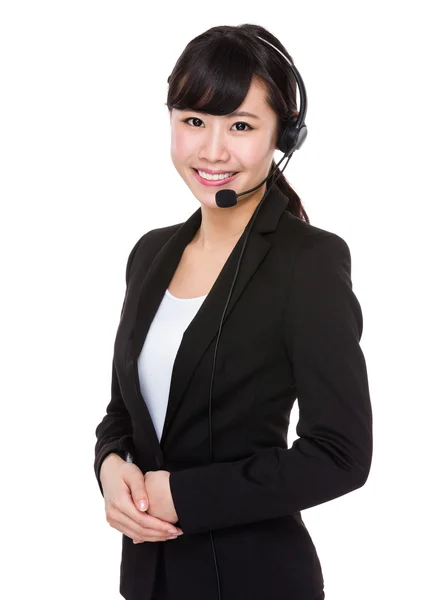 Customer services assistant with headset — Stock Photo, Image