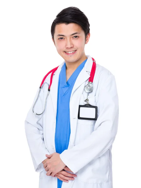 Asian male doctor in white coat — Stock Photo, Image