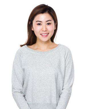 gri süveterli Asyalı genç kadın