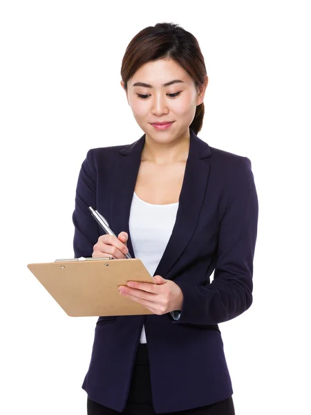 Joven asiática mujer de negocios traje — Foto de Stock