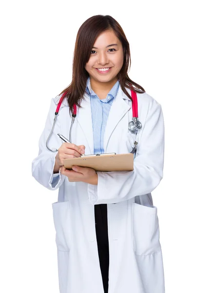 Asian female doctor in white coat — Stock Photo, Image