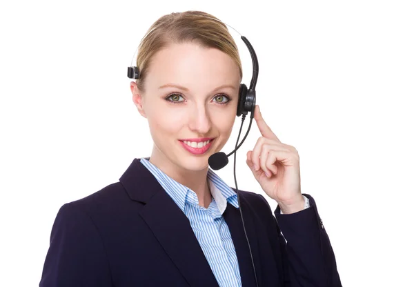 Customer services operator with headset — Stock Photo, Image