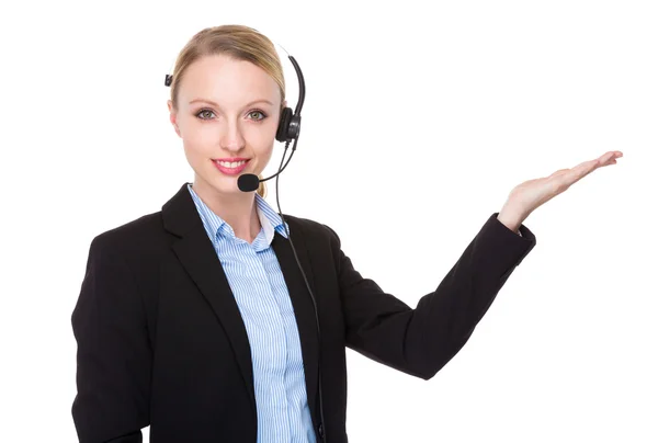 Customer services operator with headset — Stock Photo, Image