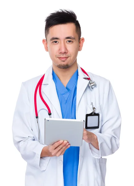 Asian male doctor in white coat — Stock Photo, Image