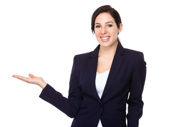 Young caucasian businesswoman in business suit — Stock Photo, Image