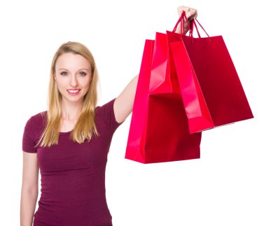 kırmızı t-shirt beyaz genç kadın