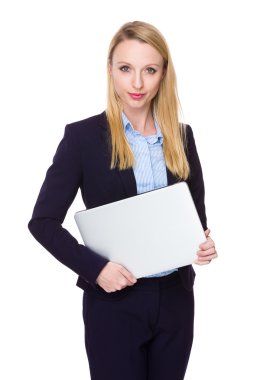 İş takım elbiseli genç beyaz işkadını