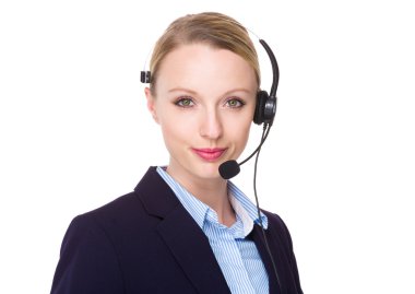 Müşteri hizmetleri temsilcisi ile kulaklık