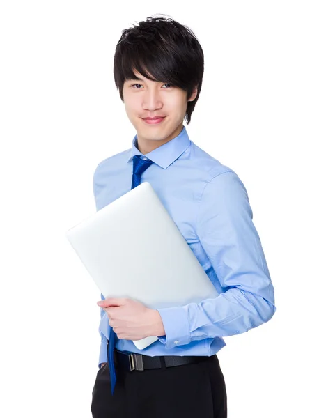 Jonge Aziatische zakenman in blauw shirt — Stockfoto