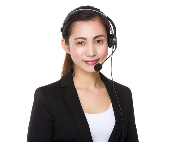 Representante de servicios al cliente con auriculares —  Fotos de Stock