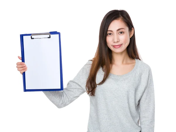 Asian young woman in grey sweater — Stock Photo, Image