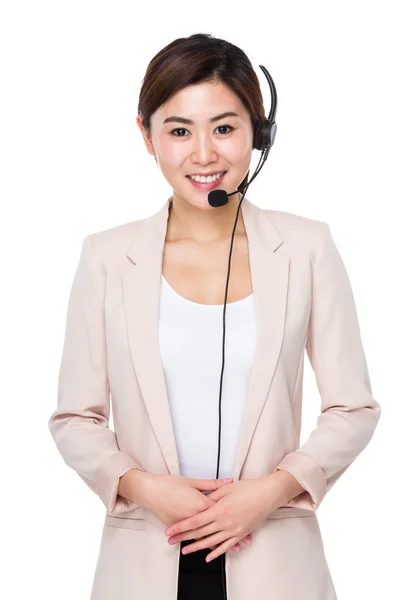 Klienta usług operatora z zestawu słuchawkowego — Zdjęcie stockowe