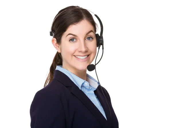 Representante de servicios al cliente con auriculares —  Fotos de Stock