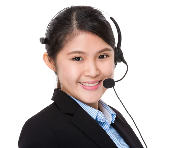 Operador de servicio al cliente con auriculares —  Fotos de Stock