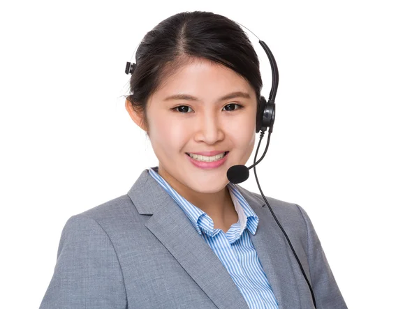 Operador de servicio al cliente con auriculares —  Fotos de Stock