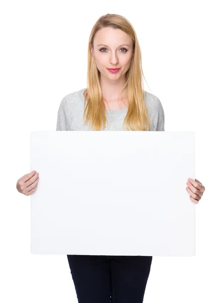 Caucasian young woman in grey sweater — Stock Photo, Image