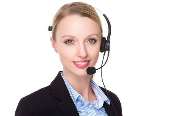 Representante de servicios al cliente con auriculares —  Fotos de Stock