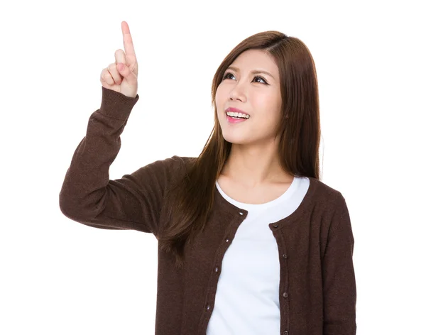 Asian young woman in brown cardigan — Stock Photo, Image