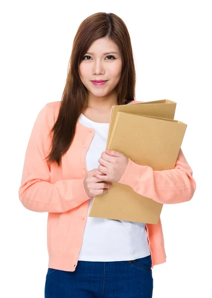 Asian young woman in pink cardigan — Stock Photo, Image
