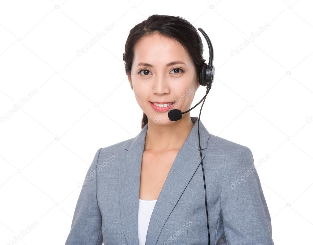Customer services operator with headset