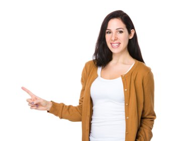 kahverengi hırka beyaz genç kadın