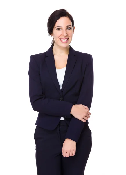 Young caucasian businesswoman in business suit — Stock Photo, Image