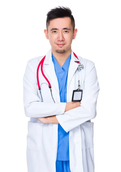 흰색 코트에 남성 아시아 의사 — 스톡 사진