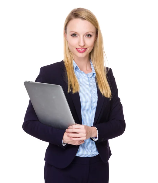 Young caucasian businesswoman in business suit — Stock Photo, Image