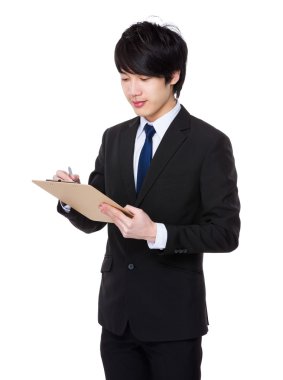 İş takım elbiseli genç Asyalı işadamı