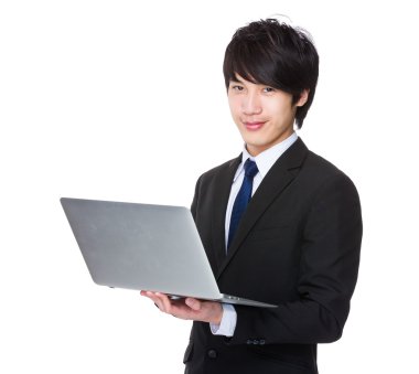 İş takım elbiseli genç Asyalı işadamı