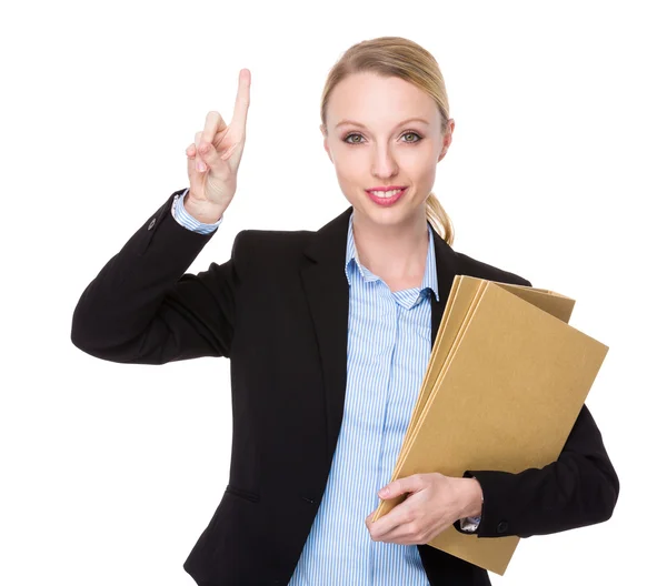 Young caucasian businesswoman in business suit — Stock Photo, Image