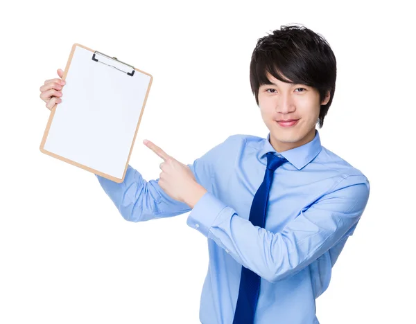 Young asian businessman in blue shirt — Stock Photo, Image