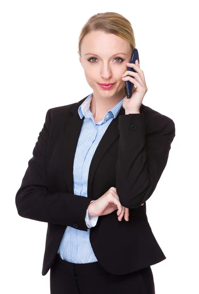 Young caucasian businesswoman in business suit Stock Photo