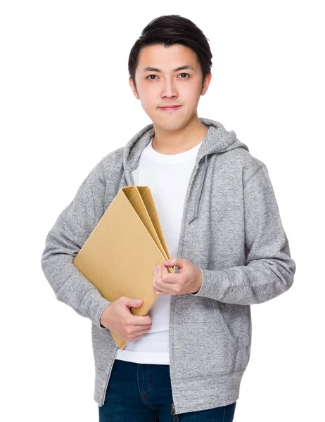 Jonge Aziatische man in grijs hoodie — Stockfoto