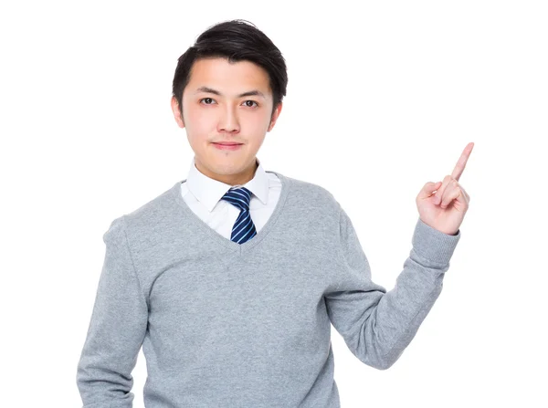Tineri asiatice om de afaceri în pulover gri — Fotografie, imagine de stoc