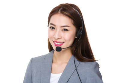 Müşteri hizmetleri temsilcisi ile kulaklık