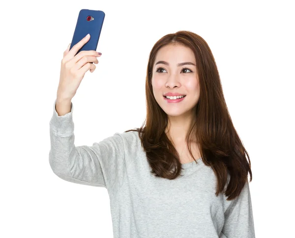 Asian young woman in grey sweater — Stock Photo, Image