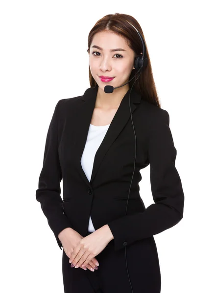 Representante de servicios al cliente con auriculares —  Fotos de Stock