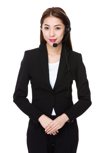 Customer services representant med headset — Stockfoto