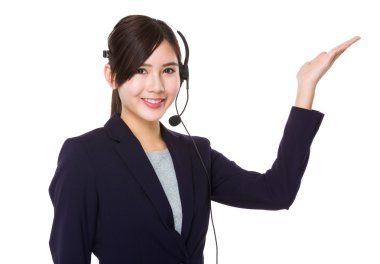 Asyalı kadın müşteri hizmetleri operatör