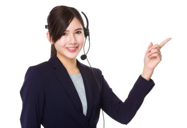 Asyalı kadın müşteri hizmetleri operatör