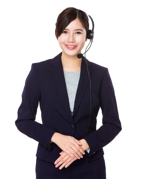 Asiatico femmina call center operatore — Foto Stock