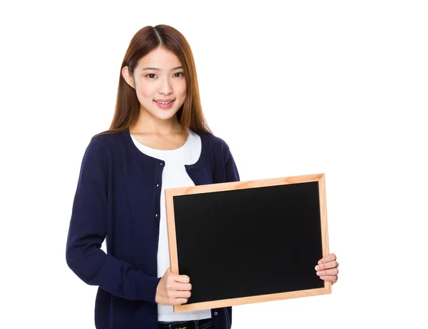 Asiatiska ung kvinna i blå kofta — Stockfoto