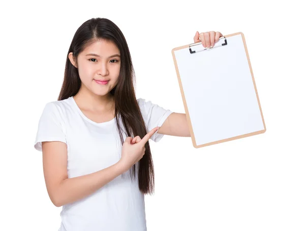 Asian young woman in white t-shirt — Stock Photo, Image